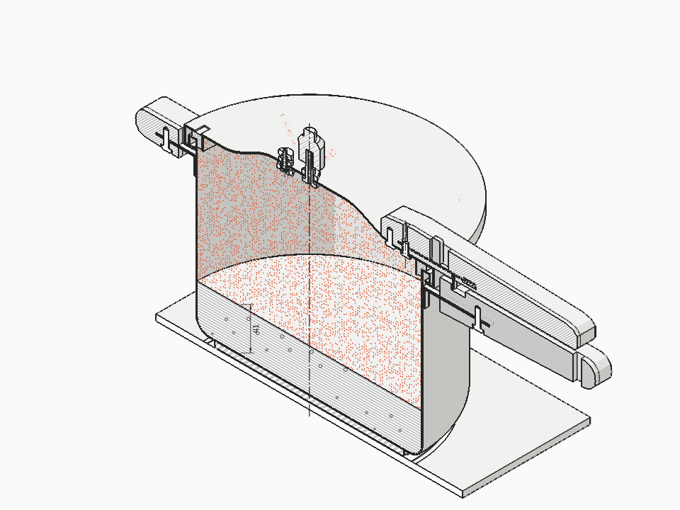 6 L stovetop pressure cooker (EN 12778) in axial section in 3D
